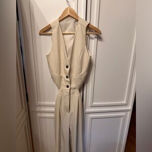 One piece vest and pant suit